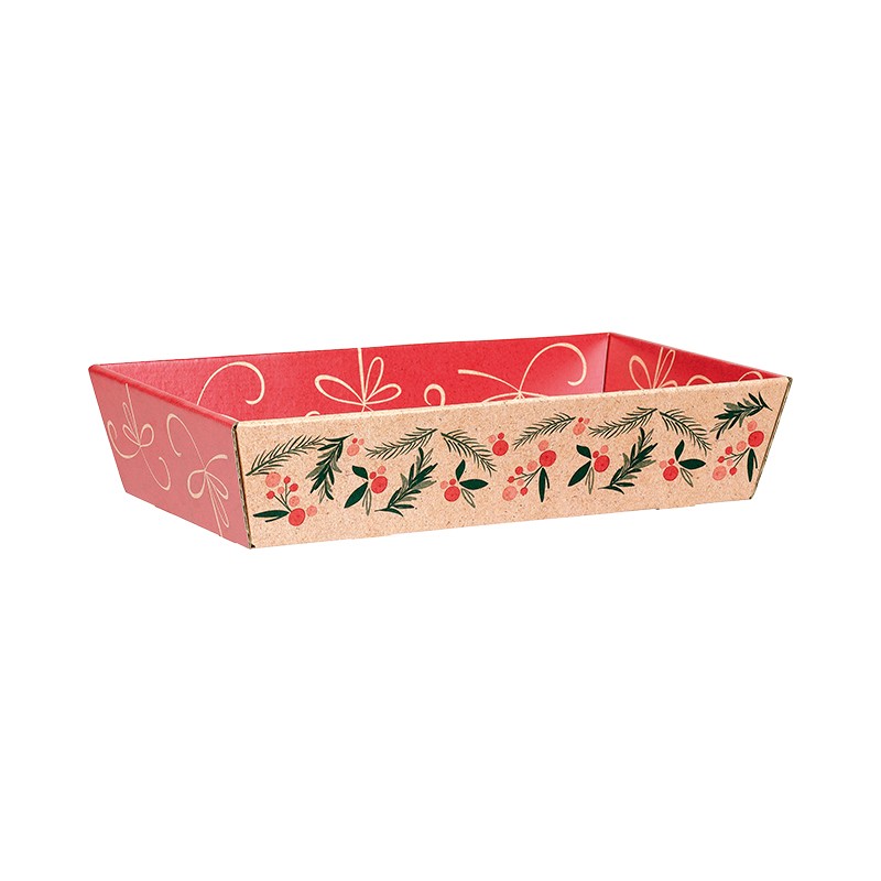 Corbeille carton décor Noel 34x21x7.3cm