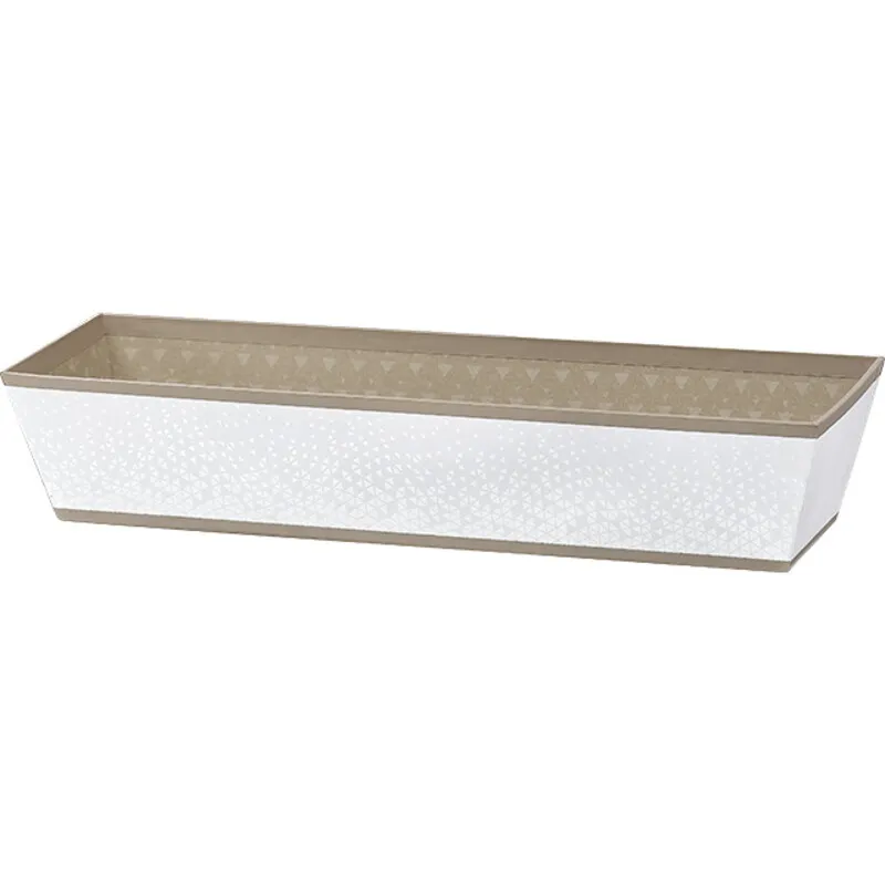 Corbeille carton blanc/taupe 30x10x6cm