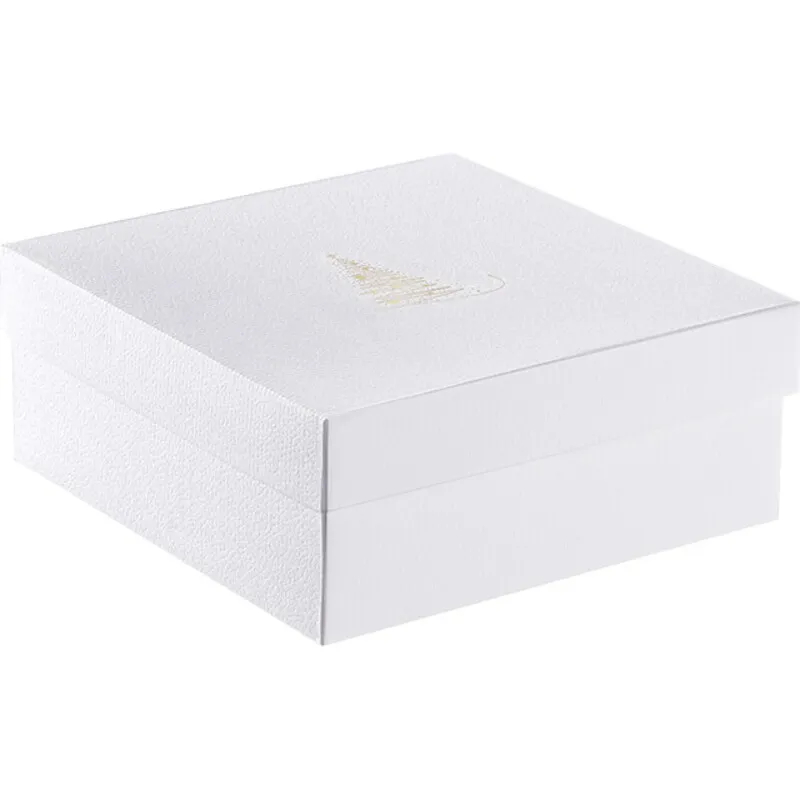 Coffret carton blanc/or 18x18x7.5cm