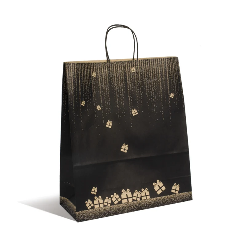 50 sacs décoré fond noir 35+14x41cm