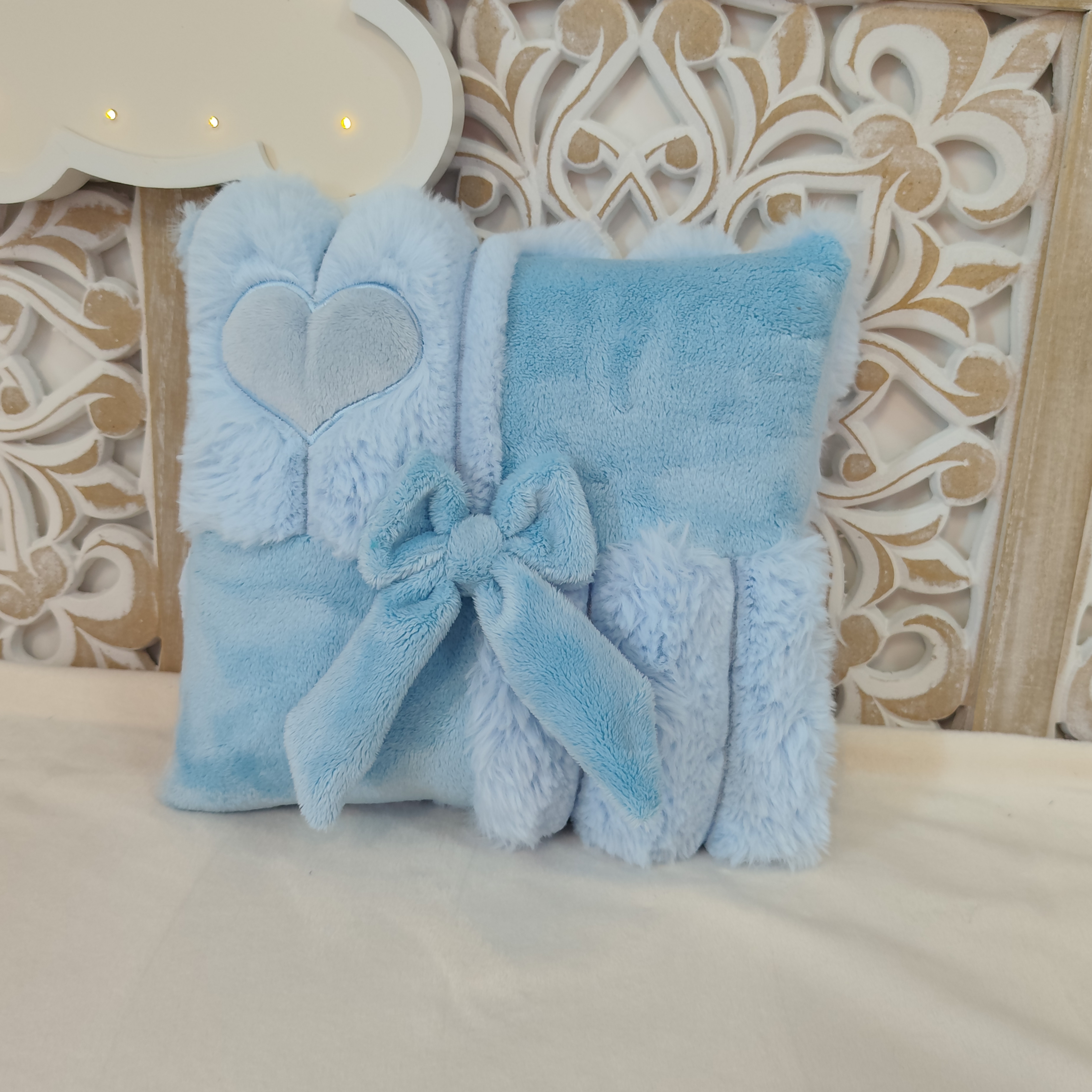 Coussin Damier Comete Bleu Ciel Pastel
