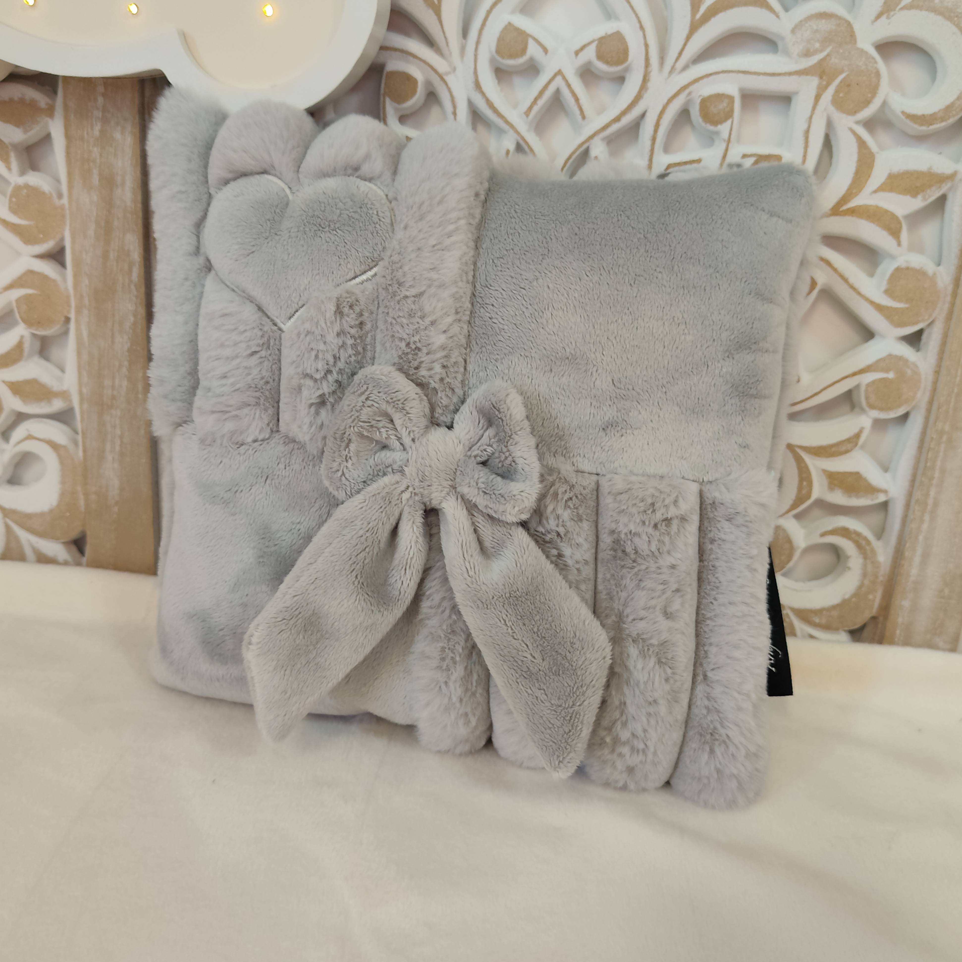 Coussin Damier Brume d'Argent