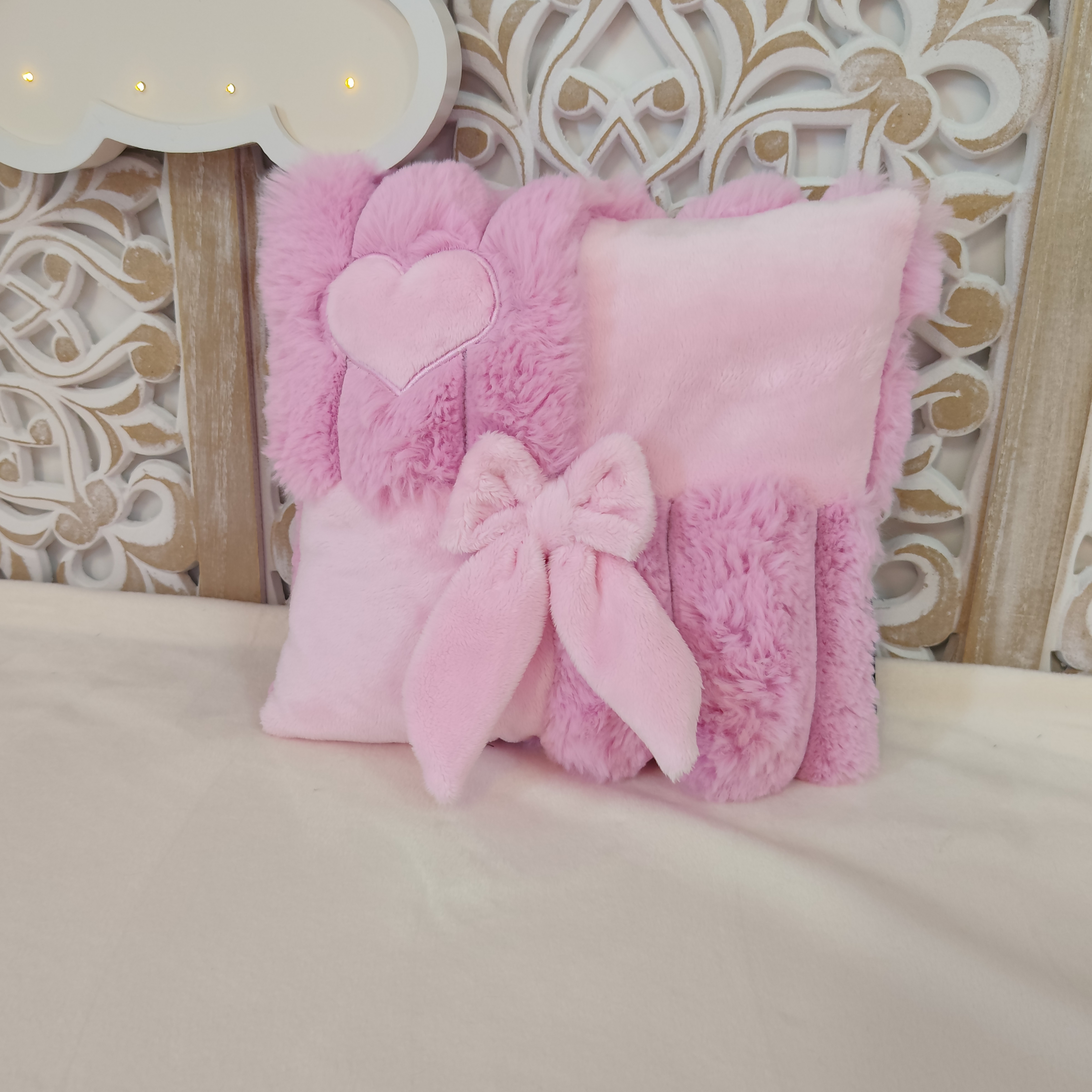 Coussin Damier Comete Rose