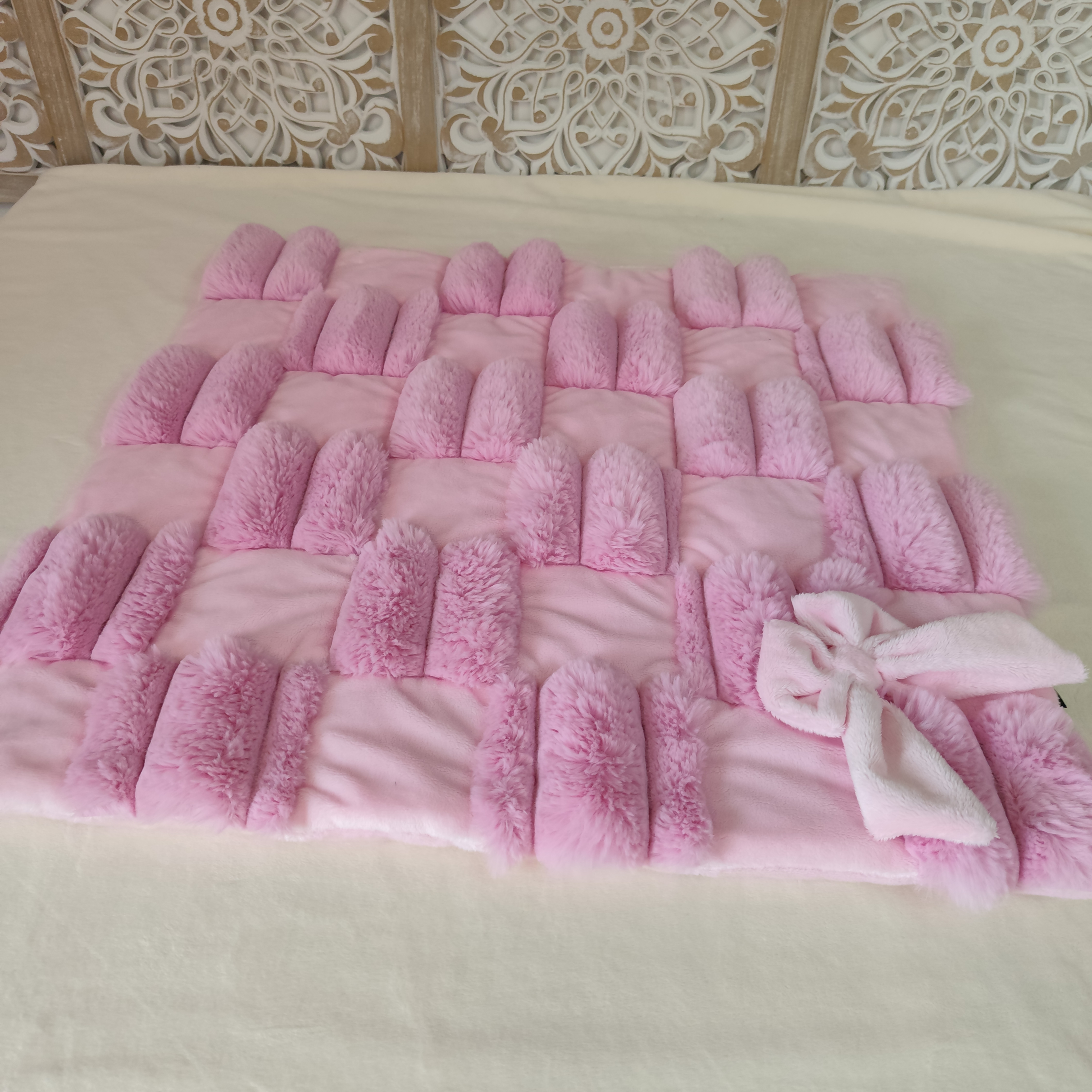 Tapis Damier Comète Rose