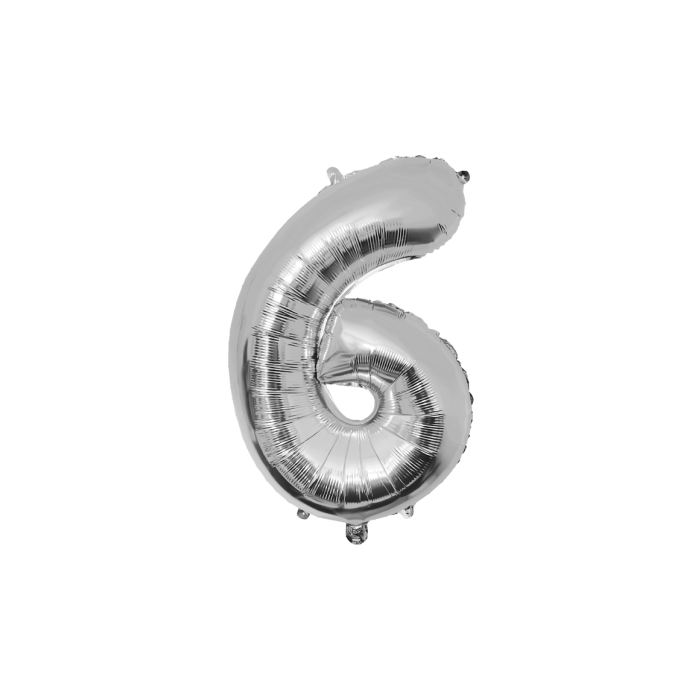 Ballon aluminium 86 cm - N°6 Argent