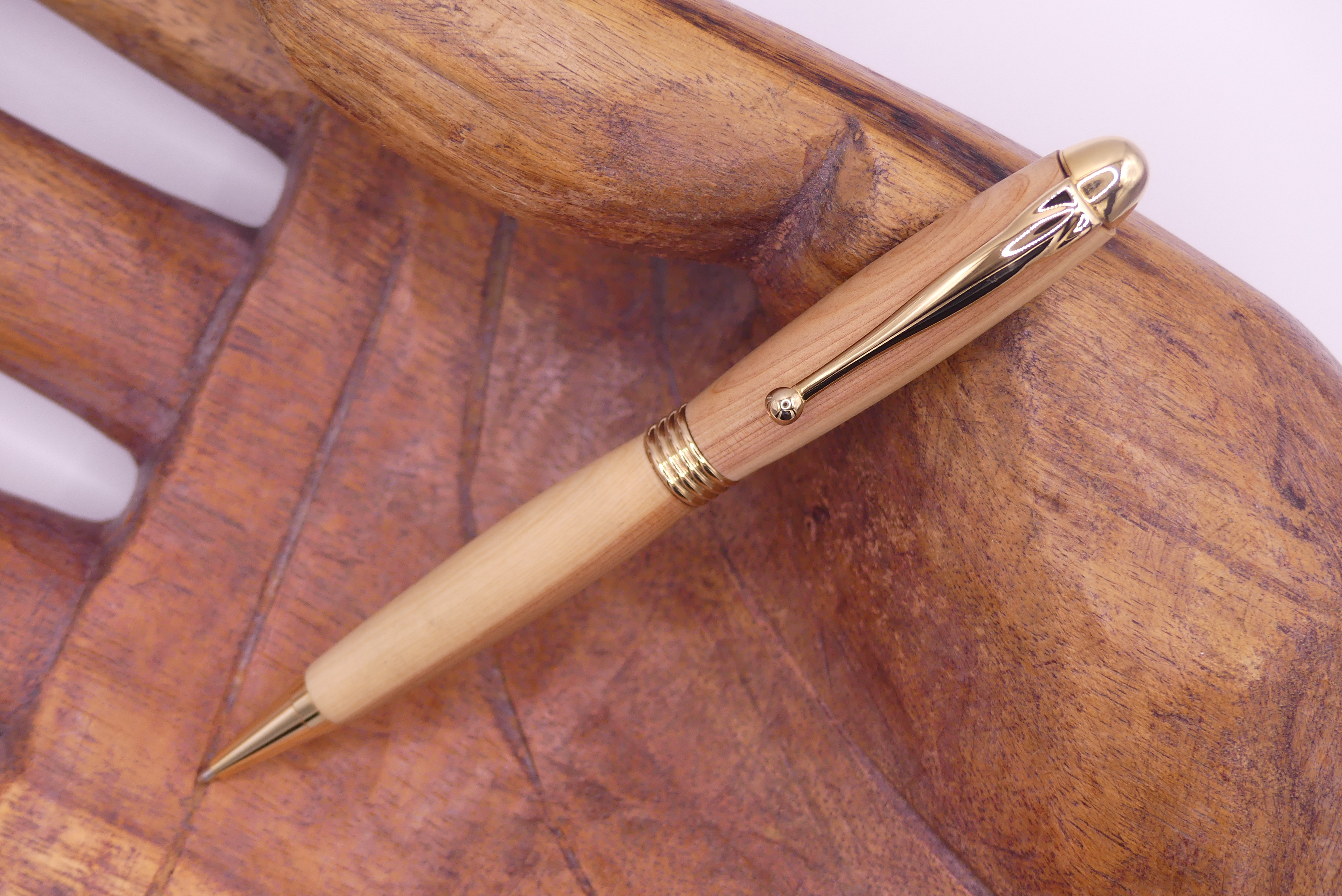 Stylo bille en cade - Finition Plaqué Or 24K