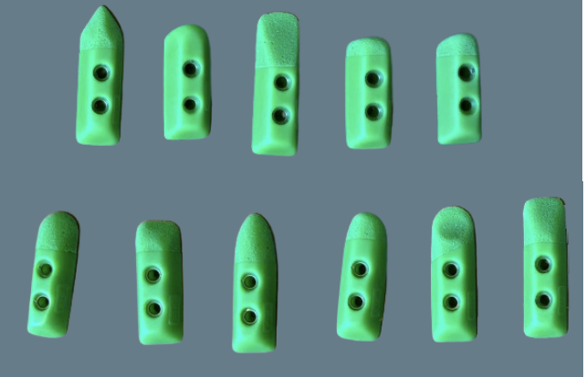 Nisyros  Footholds XS Nails - FLUO GREEN