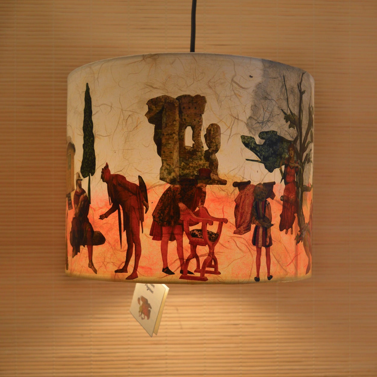 Abat-jour suspension. En terre rouge.