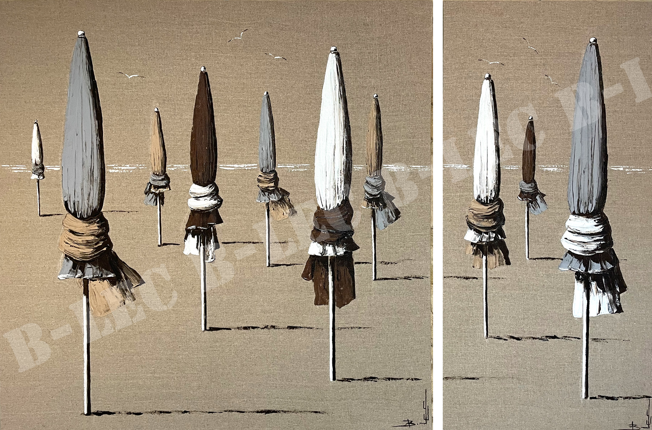 ...Diptyque de parasols tons naturels