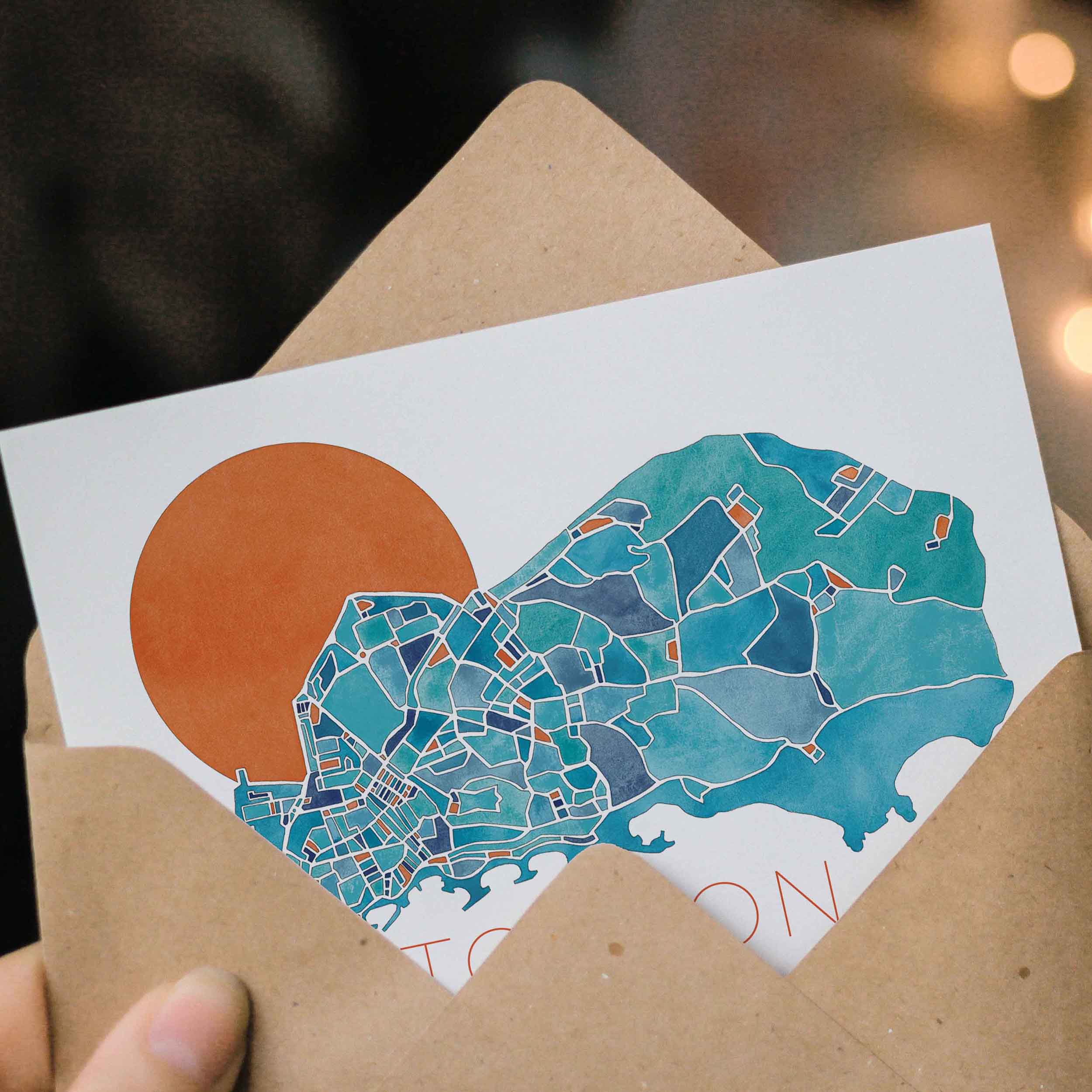 Carte postale double Toulon Mourillon Cap Brun