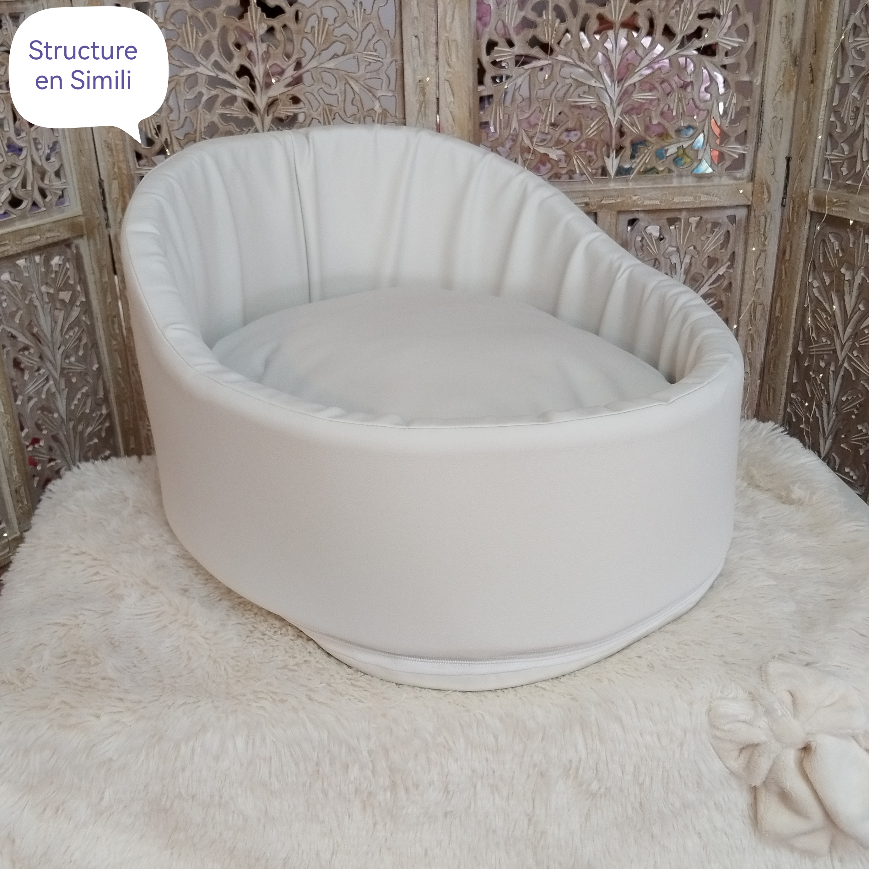 Berceau de Base en Simili Blanc T2