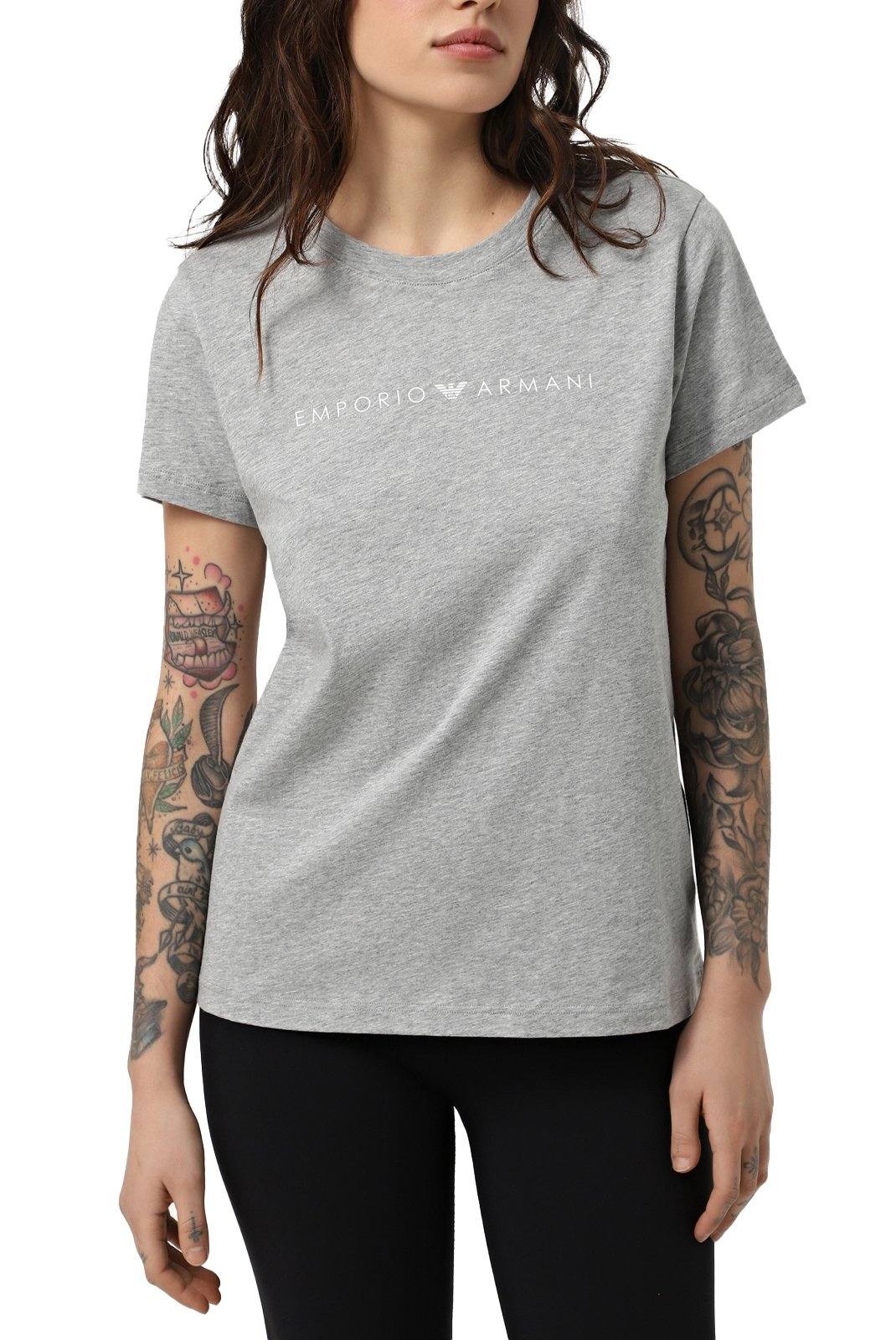 TShirt MC 100% coton - Emporio armani (00948 GRIGIOMELANGE CHIARO)