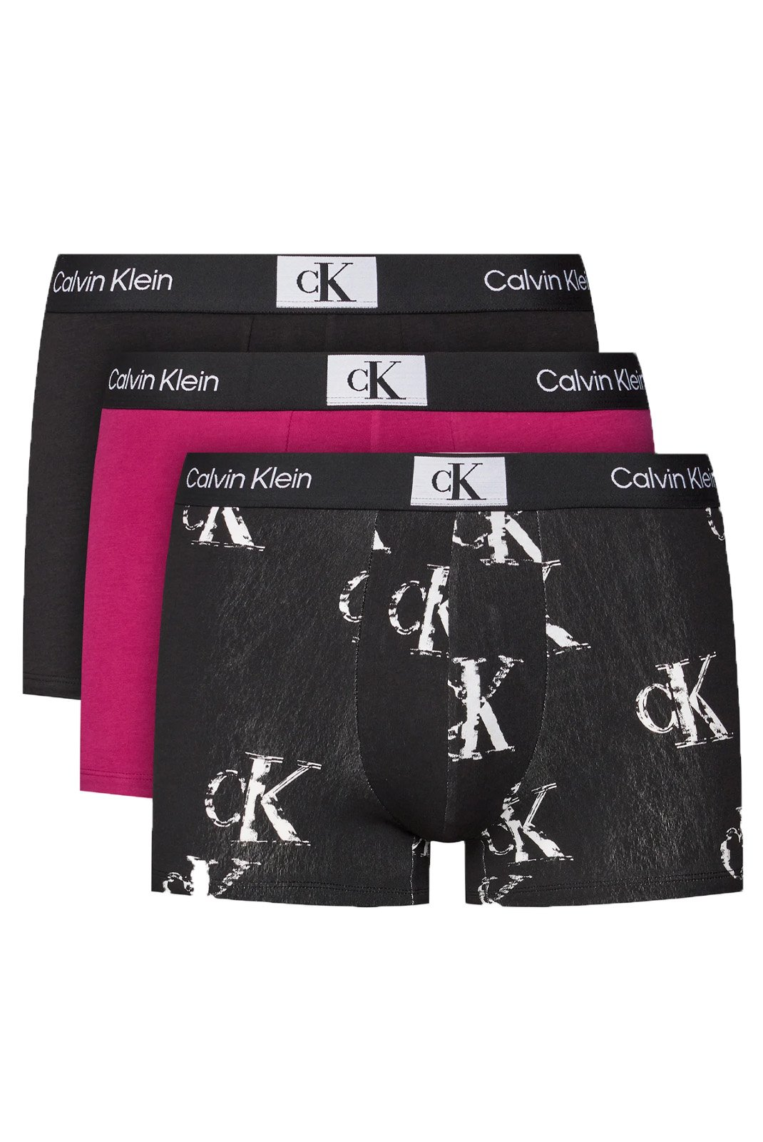 Pack de 3 boxers stretch - Calvin klein (MRS BLK/CK DISTRESSED PRINT_BLK/JEWEL)