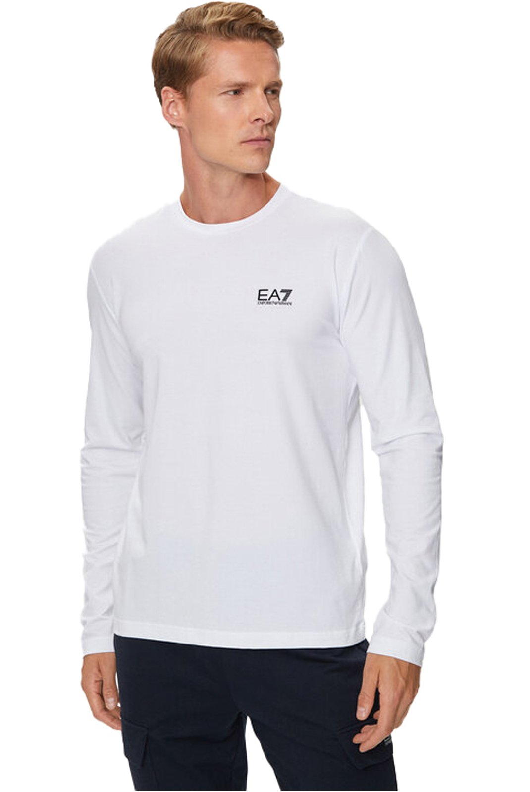 TShirt ML col rond, logo imprimé, lavage en machine (1100 WHITE)