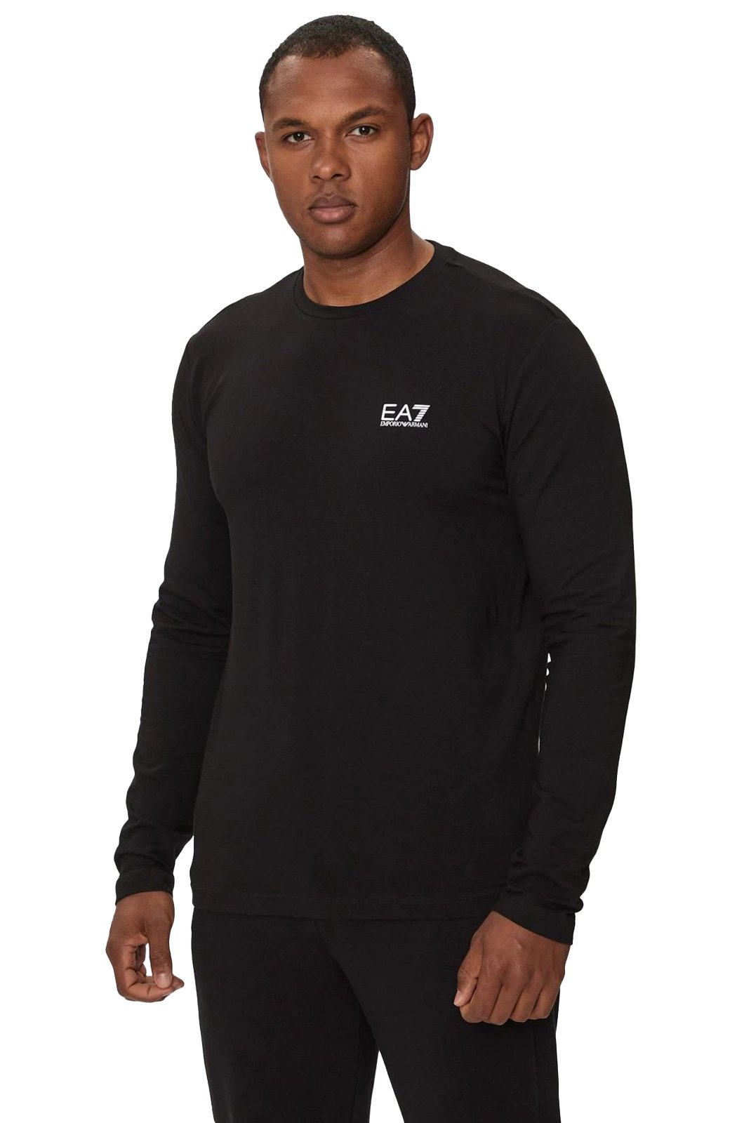 TShirt ML col rond, logo imprimé, lavage en machine (1200 BLACK)