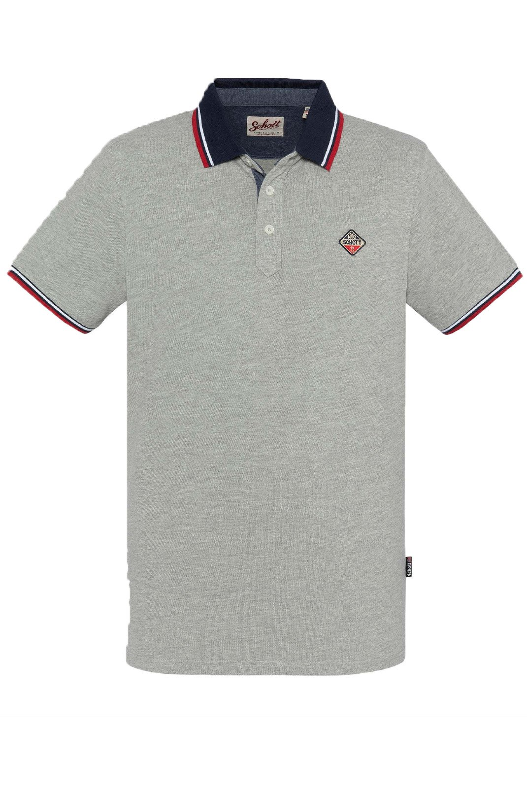 Polo coton regular logo patché - Schott (H GREY)
