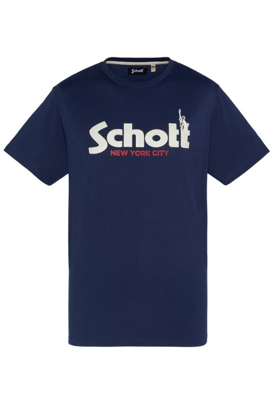 TShirt coton logo Troy - Schott (NAVY)