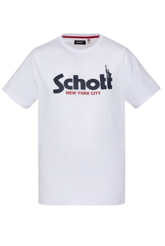TShirt coton logo Troy - Schott (WHITE)