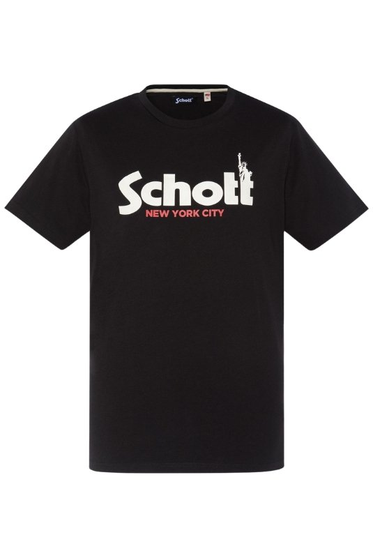 TShirt coton logo Troy - Schott (BLACK)