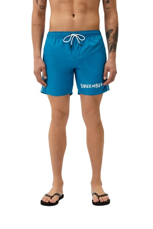Short de bain print logo - Bikkembergs (Mediterranian Blue)