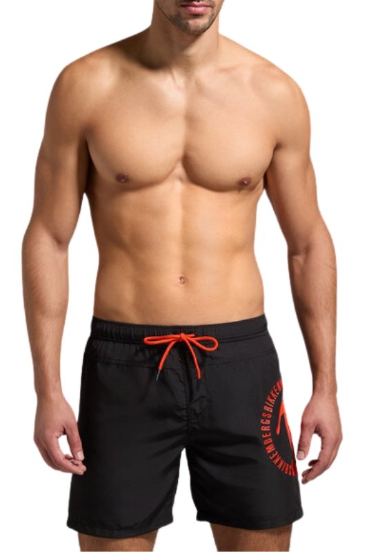 Short de bain color block - Bikkembergs (Black and Orange)