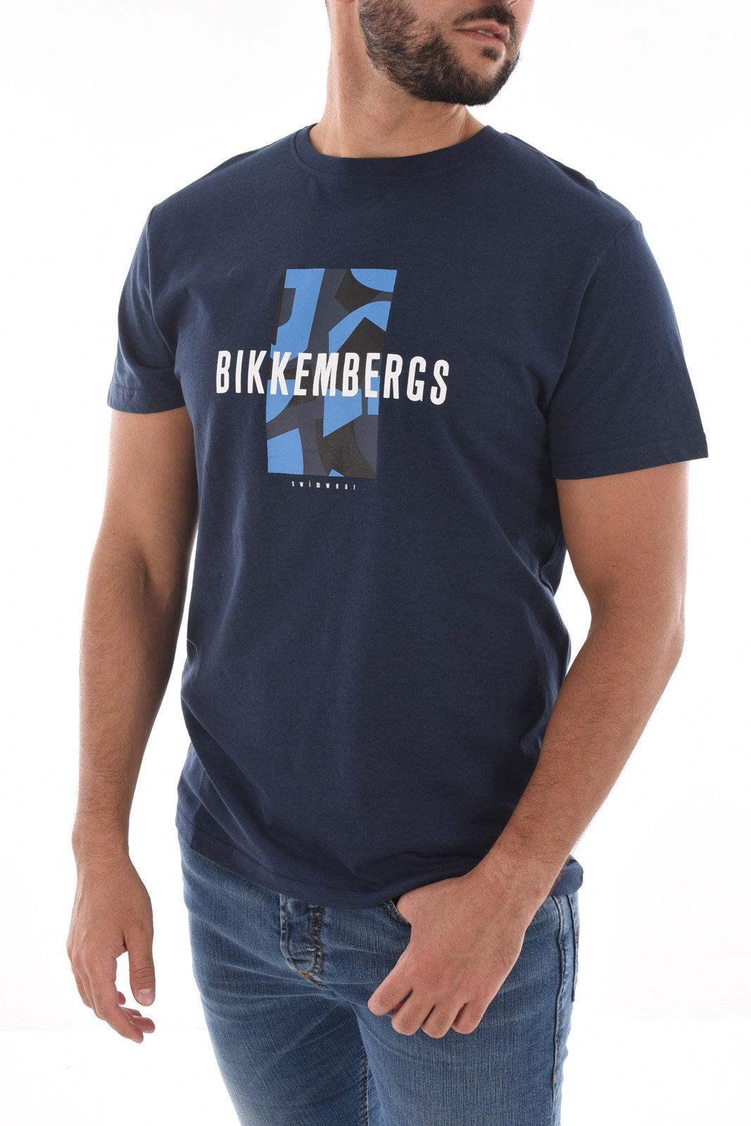 TShirt 100% coton print logo - Bikkembergs (Navy)