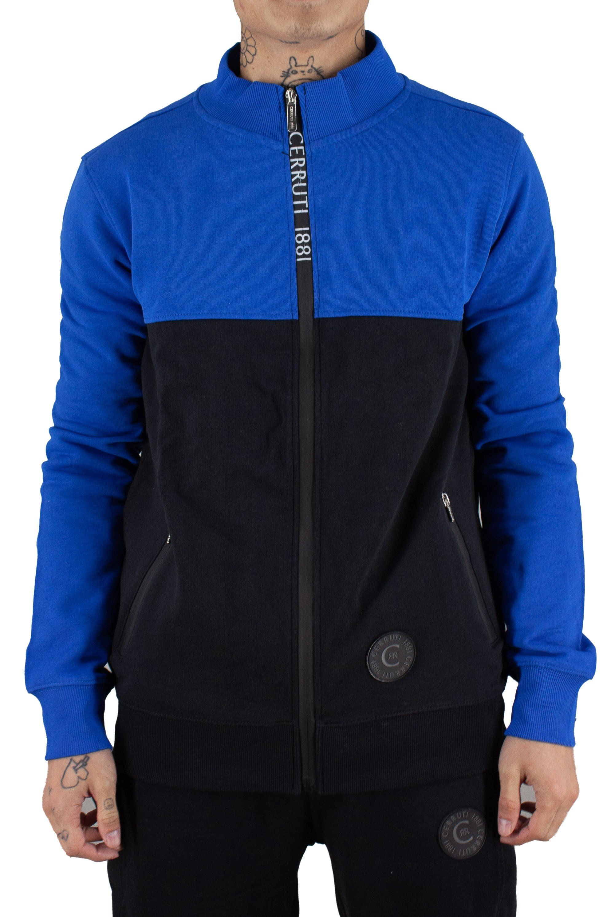 Sweat zippé Argeles - Cerruti 1881 (BLEU/NOIR)