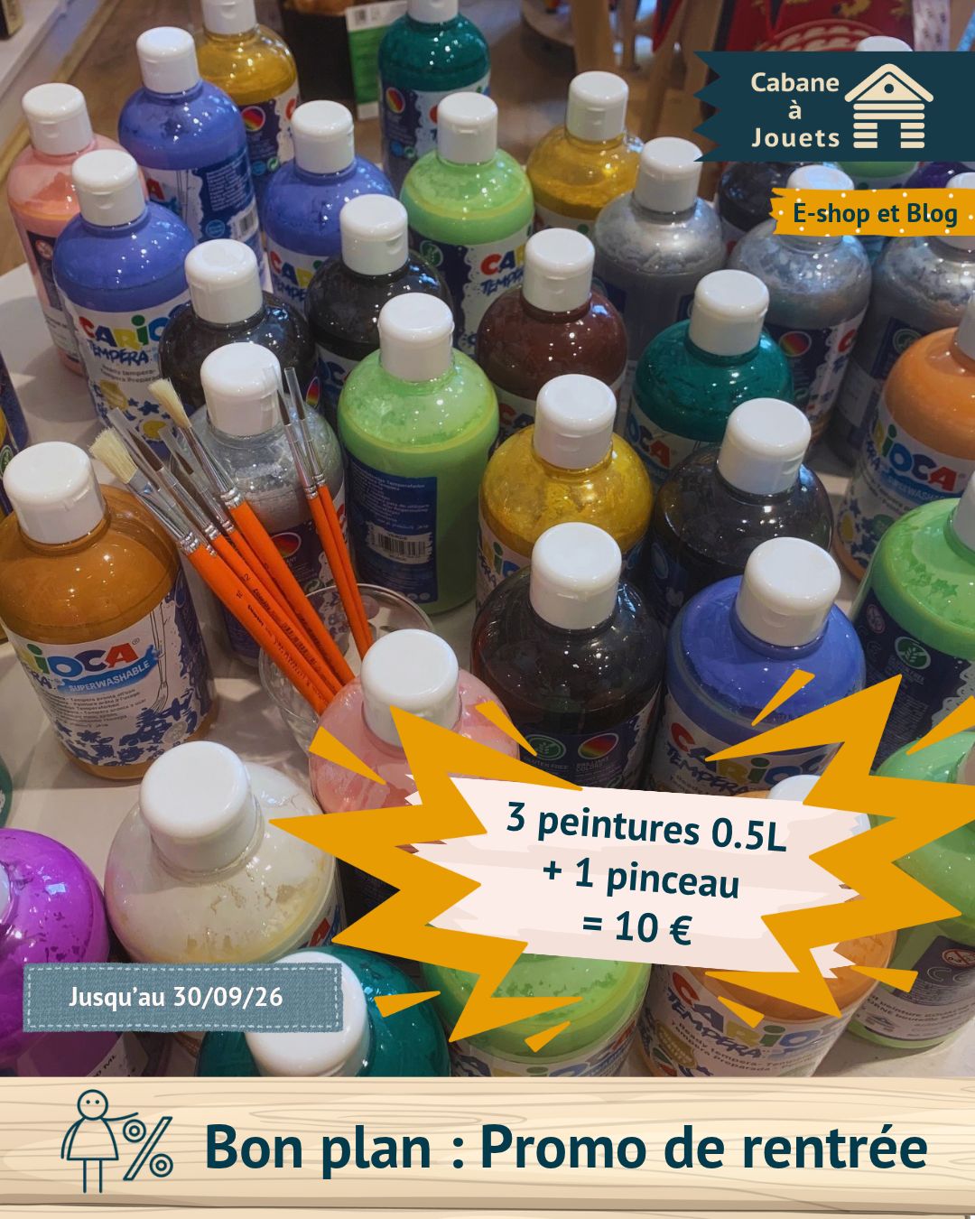 OFFRE 3 PEINTURES ET UN PINCEAU