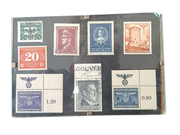 cadre timbres WW2 – Troisième Reich,  (Pologne occupée) & Croatie (NDH)