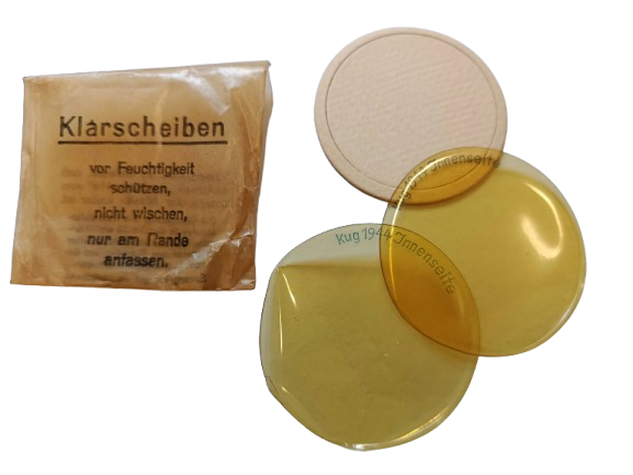 Sachet de lentilles antibuée Masque à gaz Allemand WH – Klarscheiben "Kug" 1944