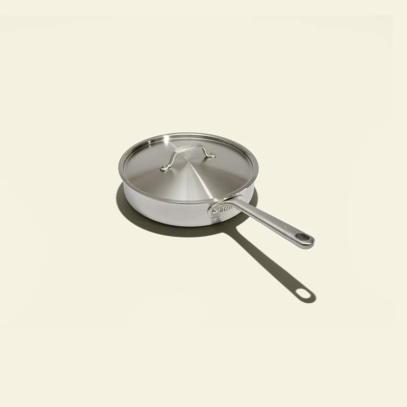 La sauteuse avec couvercle, idéale en inox, 24 cm, atma