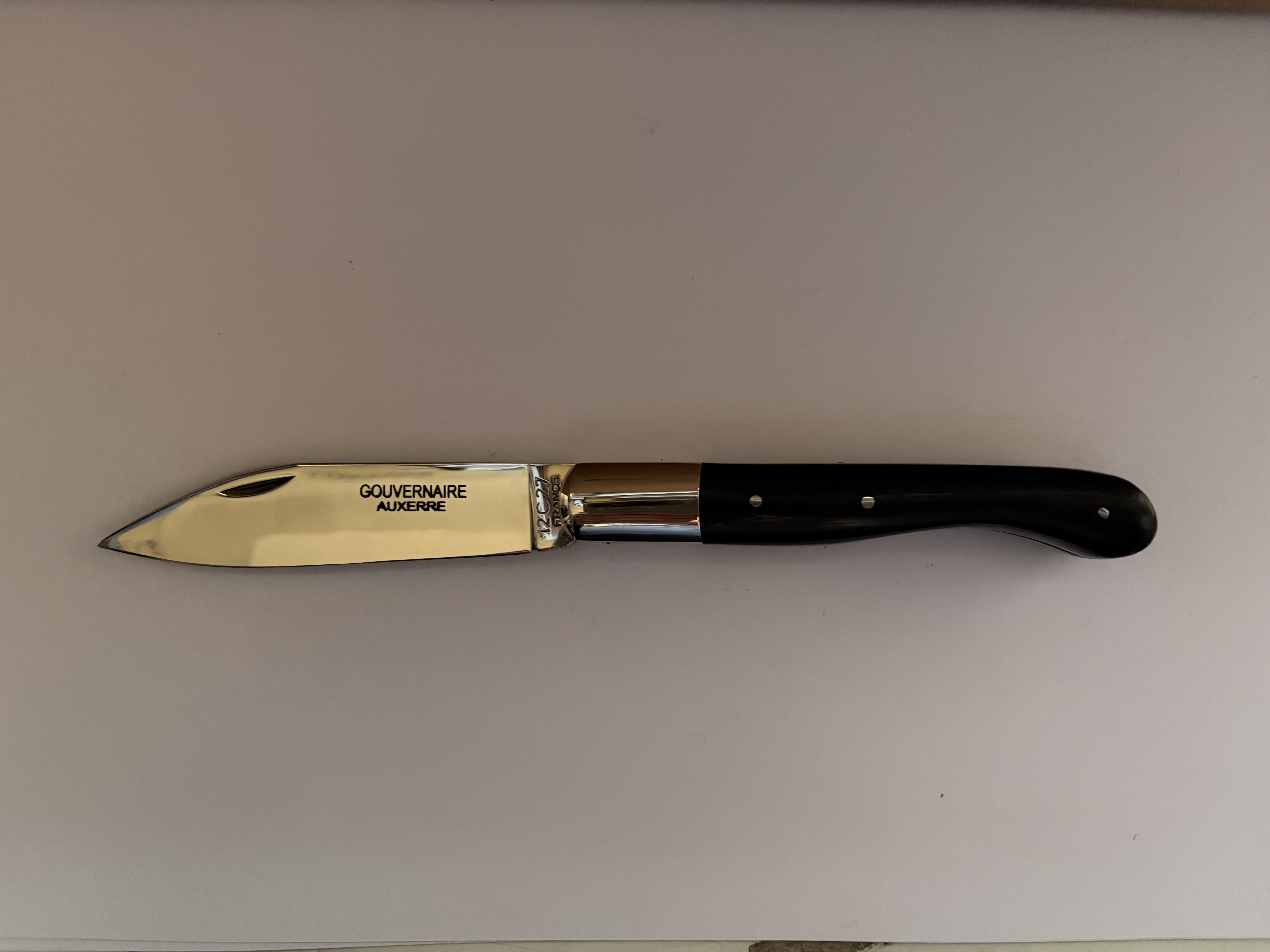 Aurillac 1 pièce manche en bois d'ébène, couteau de poche