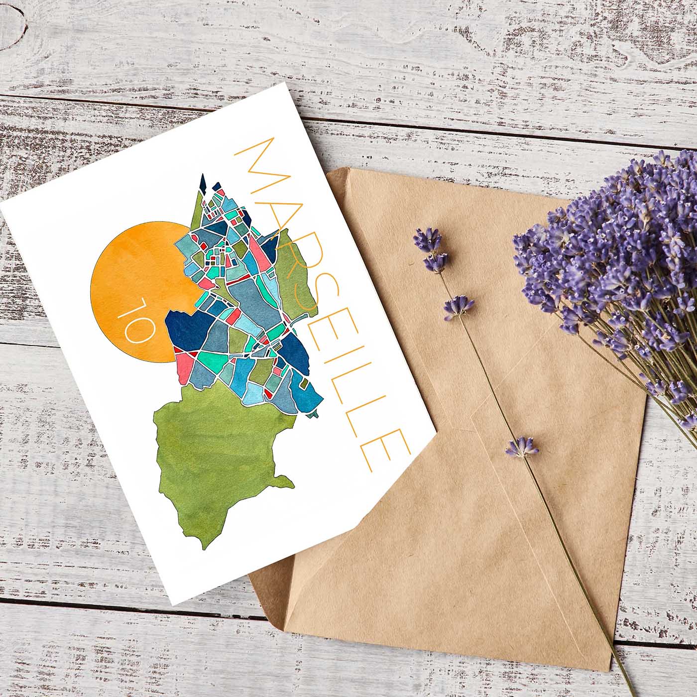 Carte postale double Marseille 10e arrondissement