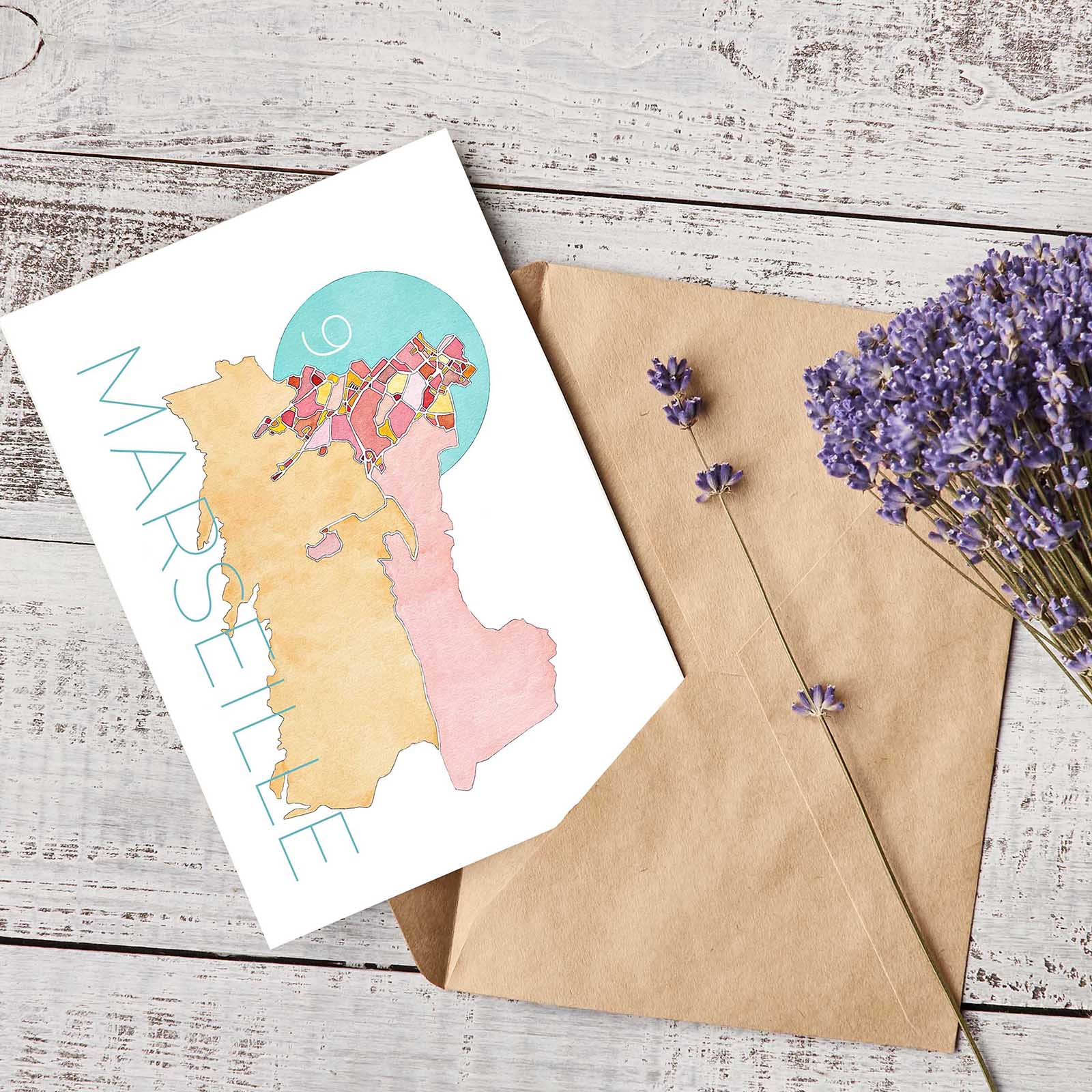 Carte postale double Marseille 9e arrondissement