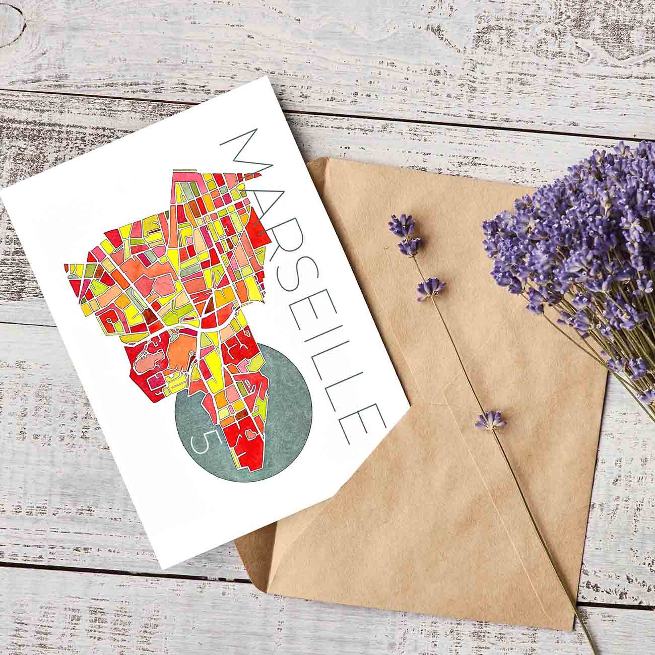 Carte postale double Marseille 5e arrondissement