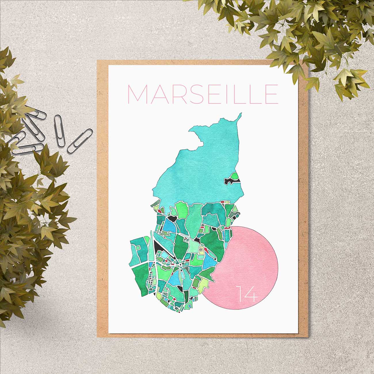 Carte postale double Marseille 14e arrondissement