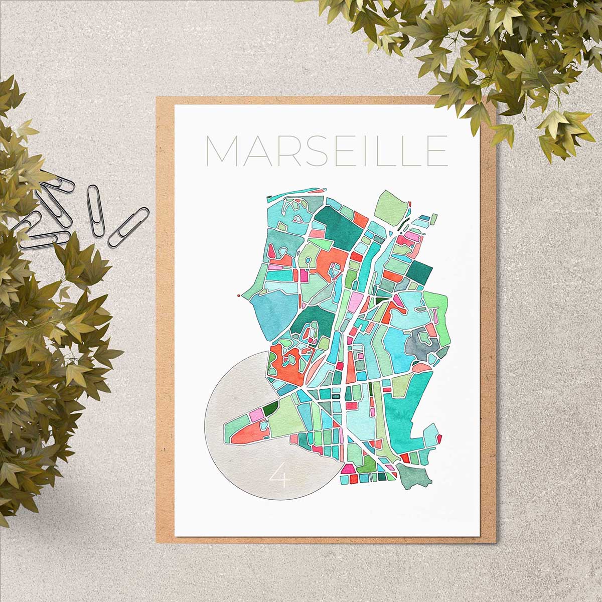 Carte postale double Marseille 4e arrondissement