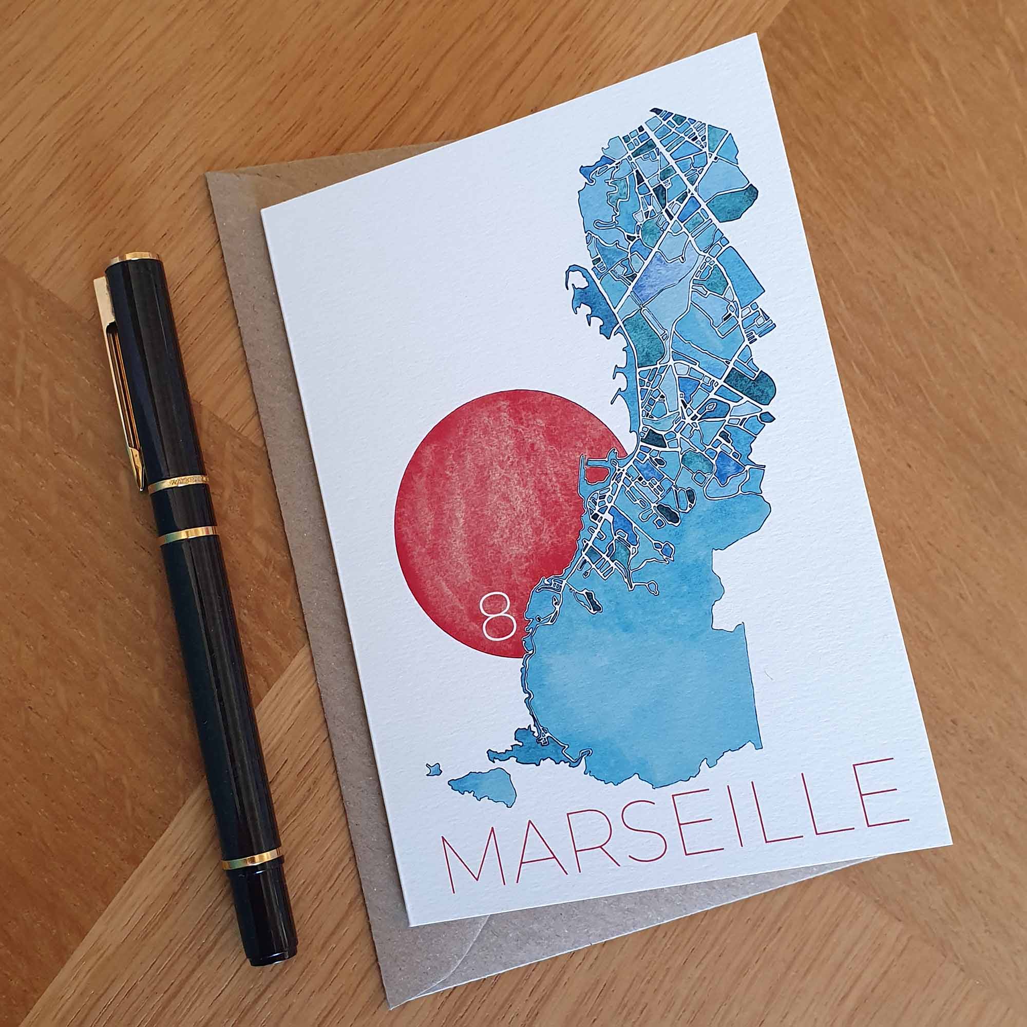 Carte postale double Marseille 8e arrondissement