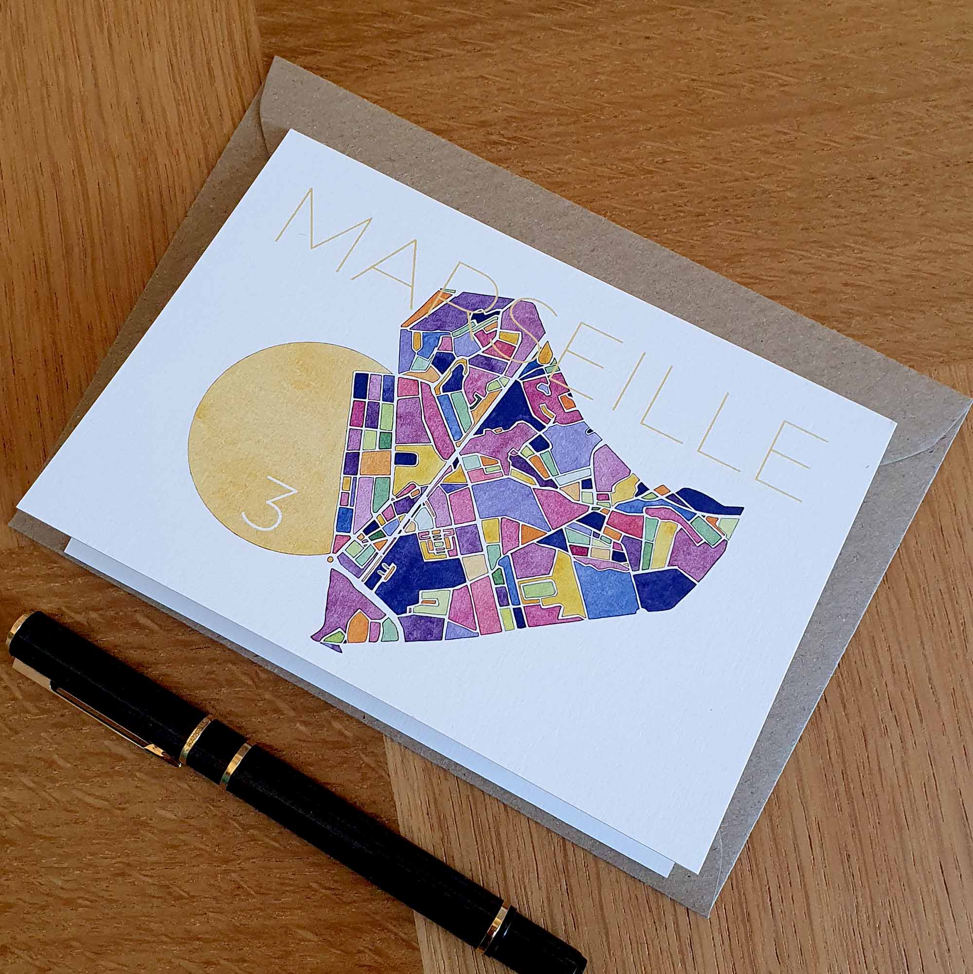 Carte postale double Marseille 3e arrondissement