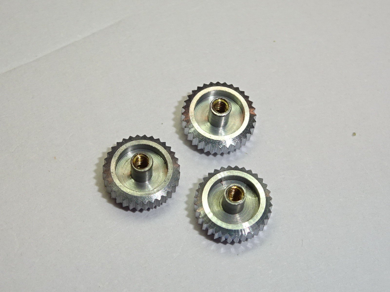 Set of 3 crowns for chronograph Landeron, thread 140 , 6.3mm , new old stock