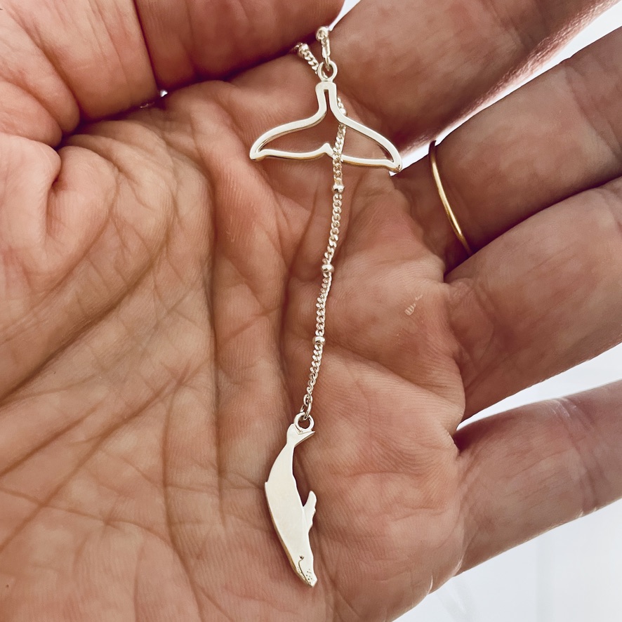 Whale tail toggle necklace