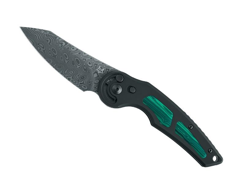 COUTEAU FOX JUPITER TITANIUM/MALACHITE DAMAS