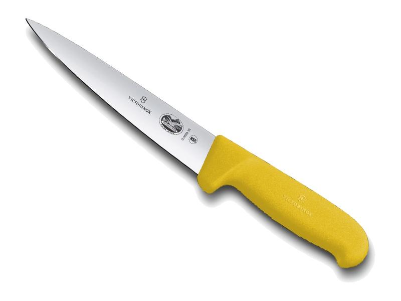 COUTEAU SAIGNER VICTORINOX 14CM JAUNE fibrox, 5.5608.14