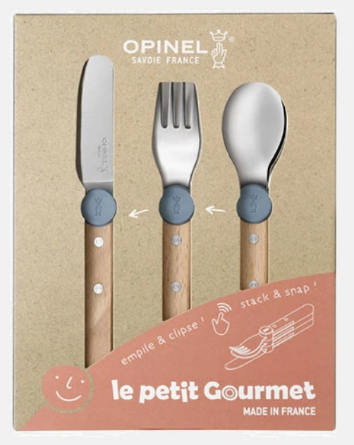 Couverts pour Enfants – Le Petit Gourmet – Coffret Bleu Pluie, Opinel
