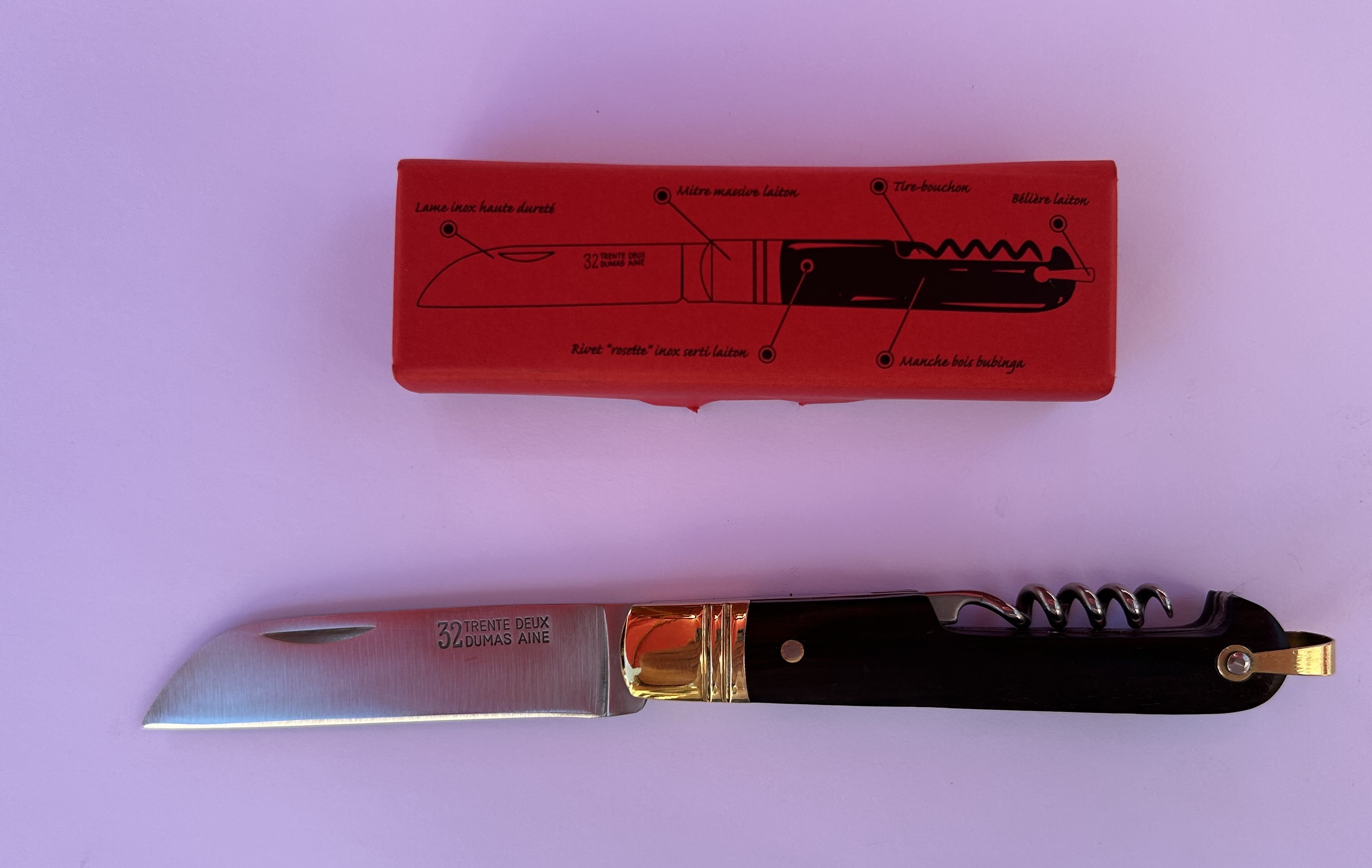 couteaux de poche avec tire bouchon, Le petit 32 Dumas de mon grand père, rousselon