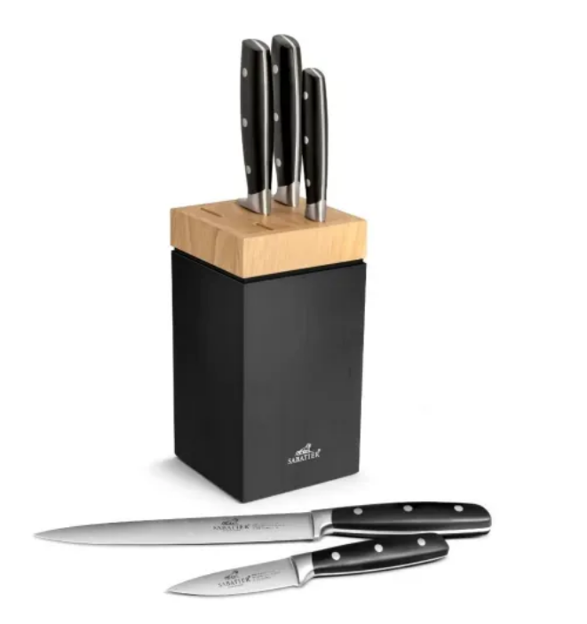 Bloc à couteaux SEATTLE + 5 couteaux JANUS, Sabatier International