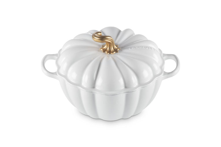Cocotte Citrouille en fonte émaillée, blanche, Le Creuset 