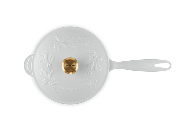 Saucier en Fonte Émaillée Couronne Enchantée blanche, le Creuset