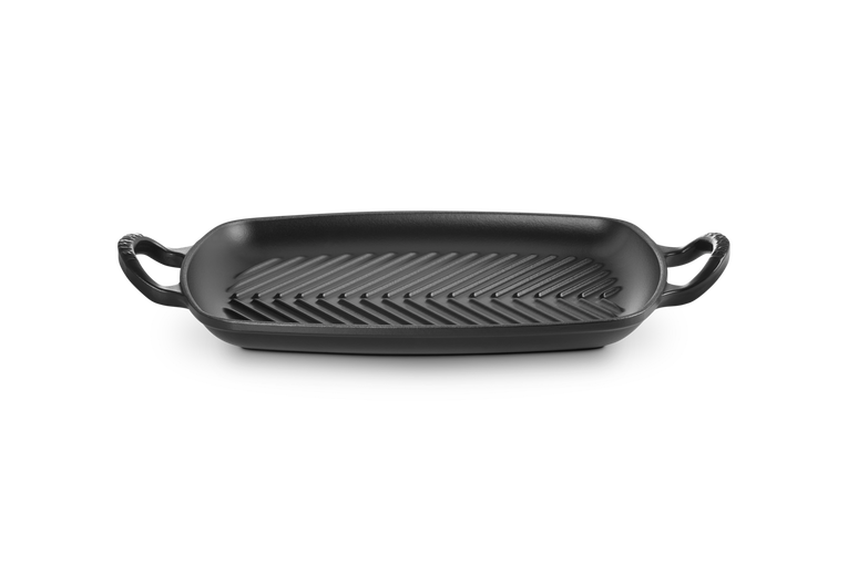 Gril rectangulaire Signature en fonte émaillée 30cm, noir mat, Le Creuset