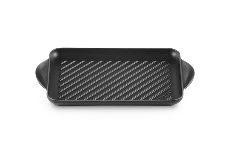 Gril rectangulaire en fonte émaillée 32cm, noir, Le Creuset